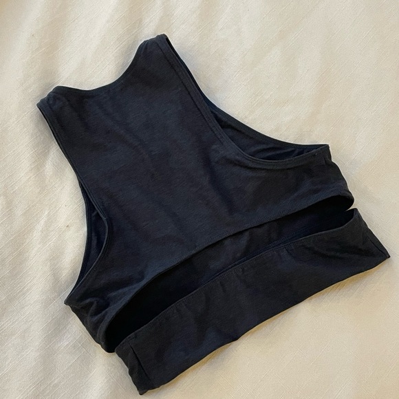 Outdoor Voices Navy Slashback Crop Top / Sports Bra - Picture 4 of 4